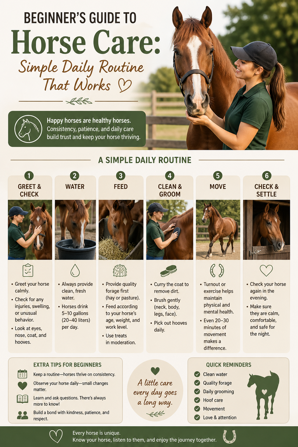 Beginner’s Guide to Horse Care: Simple Daily Routine That Works